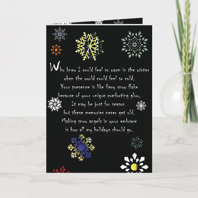 Weihnachtskarte Snowflakes Dankeskarte (Vorderseite)