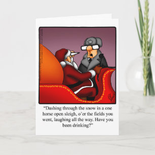 Weihnachtskarte Spaß "Dashing Sleigh" Feiertagskarte
