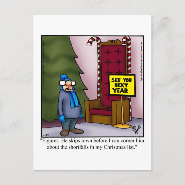 Weihnachtskarte Spaß Feiertagspostkarte (Vorderseite)