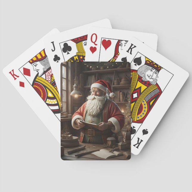 Weihnachtskarte Spielkarten Deck Santa Claus (Rückseite)