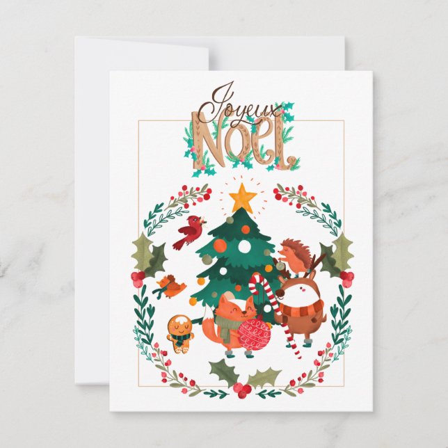 Weihnachtskarte - Tiere Feiertagskarte (Vorderseite)
