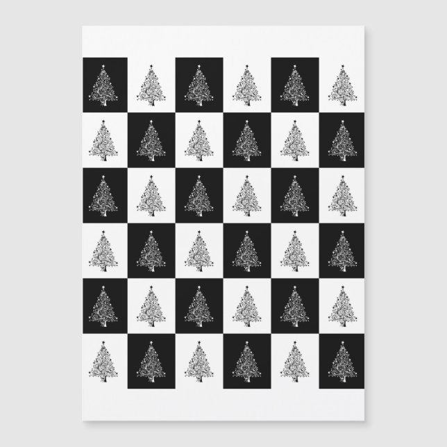 Weihnachtskarte Tree Schach Magnetkarte (Vorderseite)