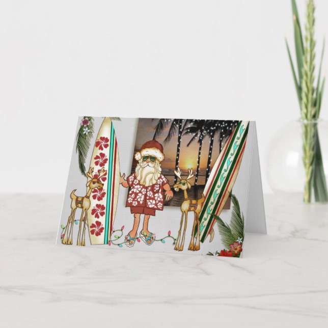 Weihnachtskarte Tropical Santa Feiertagskarte (Vorderseite)