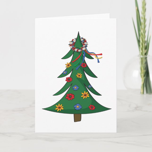 Weihnachtskarte - Ukrainischer Vinok Dankeskarte (Vorderseite)