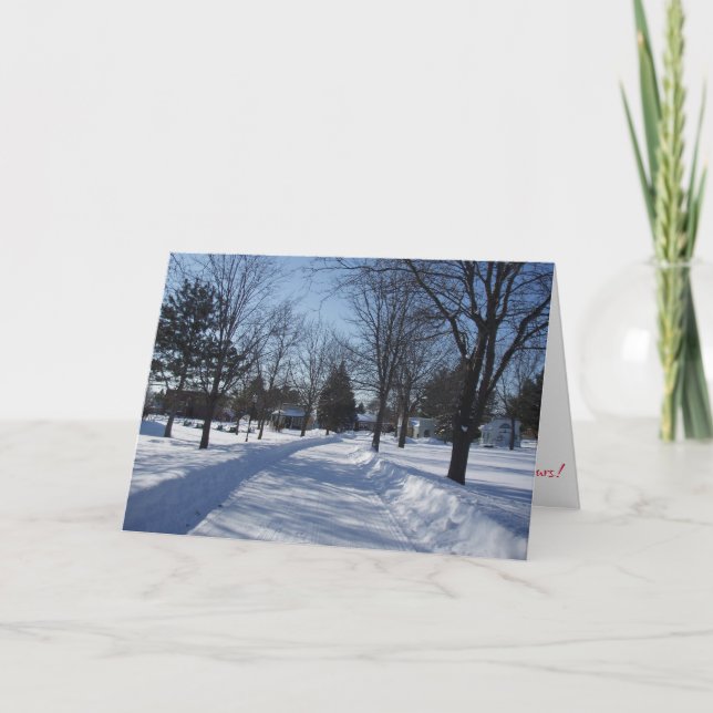 Weihnachtskarte "Village Path" Karte (Vorderseite)