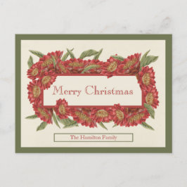 Weihnachtskarte Vintag Rote Flora Postkarte