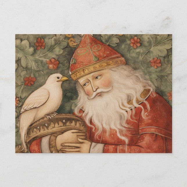 Weihnachtskarte | Vintager Santa Postkarte (Vorderseite)