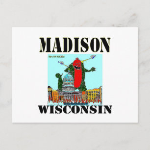Weihnachtskarte von Madison Wisconsin Feiertagspostkarte