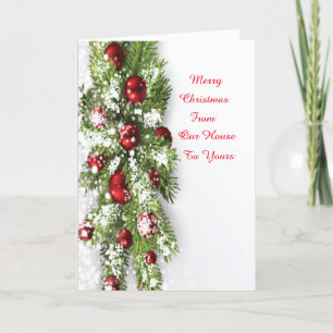 Weihnachtskarte von unserem Haus zu dir Feiertagskarte