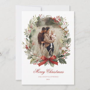 Weihnachtskarte Wasserfarbe botanisch floral Einladung