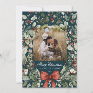 Weihnachtskarte Wasserfarbe botanisch floral Einladung