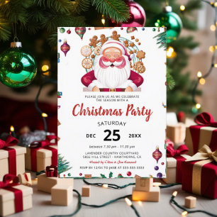 Weihnachtskarte Watercolor Weihnachten Party Einla Einladung