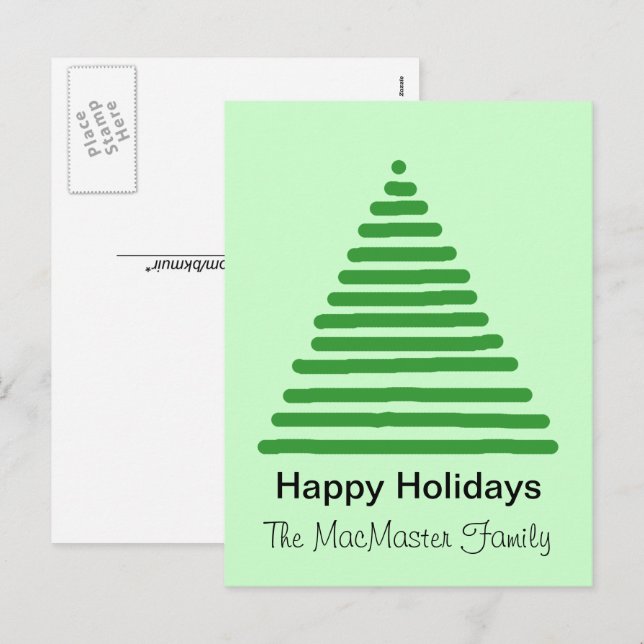 Weihnachtskarte - Weihnachtsbaum Feiertagspostkarte (Vorne/Hinten)