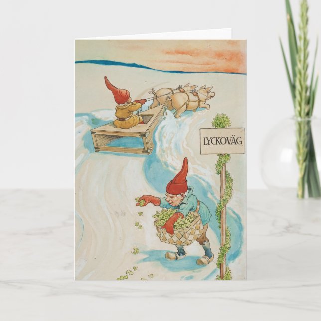 Weihnachtskarte | Weihnachtself Feiertagskarte (Vorderseite)