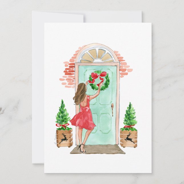 Weihnachtskarte "Weihnachtskranz" Ankündigung (Vorderseite)