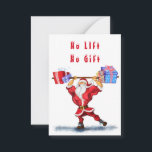 Weihnachtskarte Weihnachtsmann mit Geschenken Mitteilungskarte<br><div class="desc">Bodybuilder Santa Claus mit Weihnachtsgeschenken - Fun Cartoon Gemälde Funny Collection - Wählen / Fügen Sie Ihren einzigartigen Text / Name / Farbe - Make Your Special Gift - Neu formatieren und verschieben oder entfernen und hinzufügen / Elemente / Text mit Anpassungs-Tool ! Malerei und Design von MIGNED. Bitte schauen...</div>