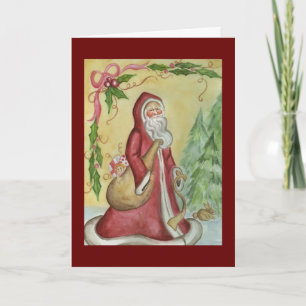 Weihnachtskarte Weihnachtsmann Santa Feiertagskarte