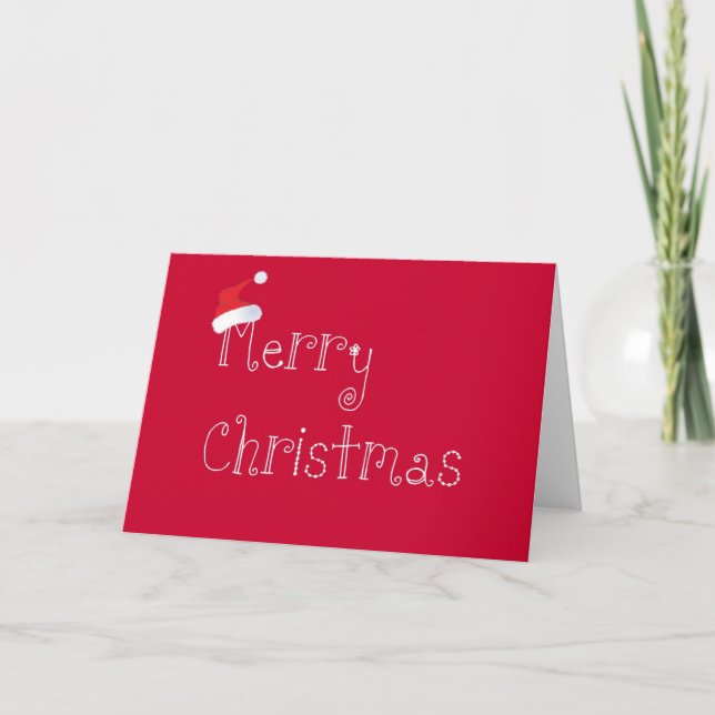 Weihnachtskarte Weihnachtsmannmütze Feiertagskarte (Vorderseite)