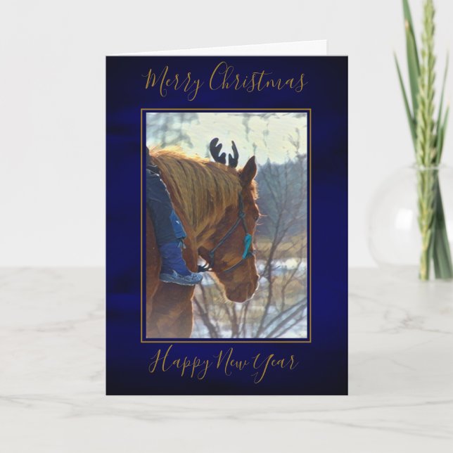 Weihnachtskarte "Weihnachtsritt" Feiertagskarte (Vorderseite)