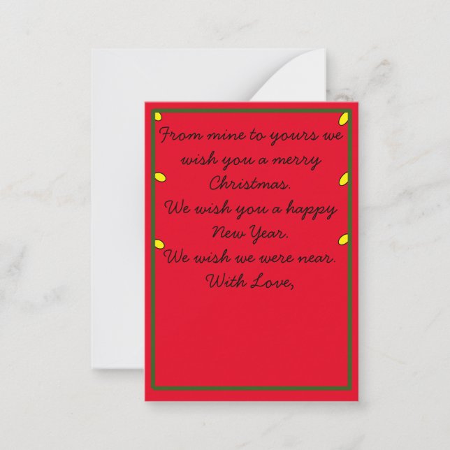 Weihnachtskarte - weit weg mitteilungskarte (Vorderseite)