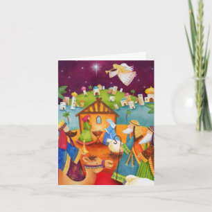 Weihnachtskarte - Whimsische Geburt Christi Bethle Karte