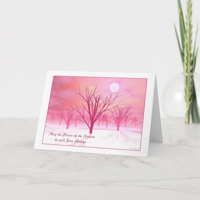 Weihnachtskarte - "Winter-Bäume " Feiertagskarte (Vorderseite)