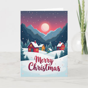 Weihnachtskarte Winterdorf Karte