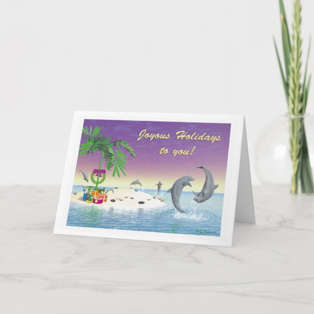 Weihnachtskarte - "Wüsteninsel Weihnachten" Feiertagskarte (Vorderseite)