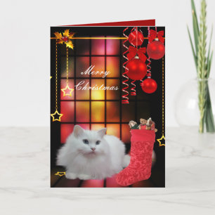 Weihnachtskarte Xmas Katze Feiertagskarte