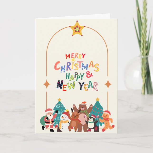 Weihnachtskarte zum Feiern Karte (Vorderseite)