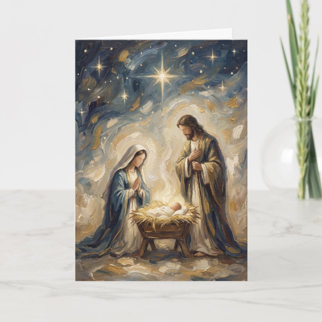 Weihnachtskarte zur Geburt Christi Karte (Vorderseite)