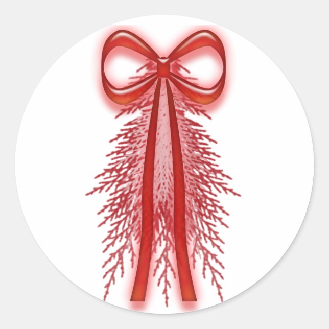 Weihnachtskarten-Aufkleber für Red Holiday Design Runder Aufkleber (Vorderseite)