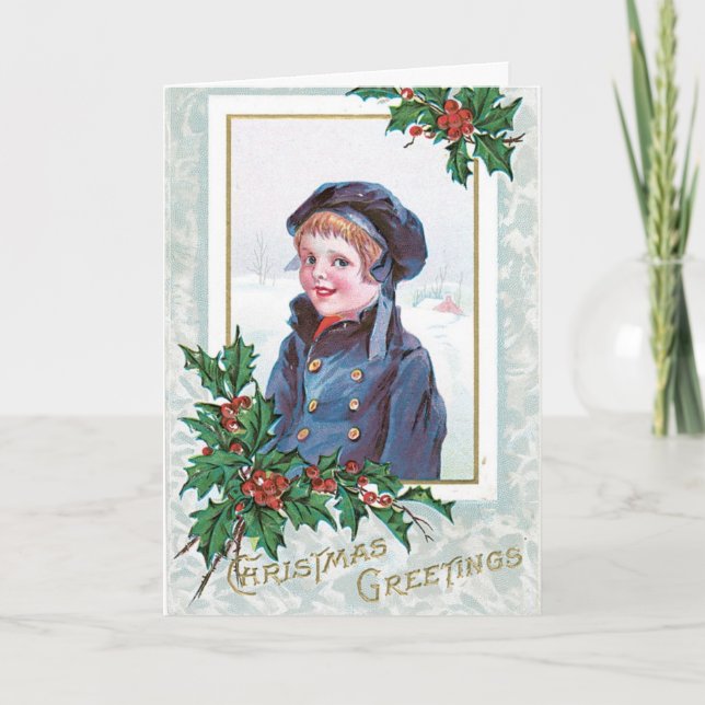 Weihnachtskarten Authentische Vintage Bilder Feiertagskarte (Vorderseite)