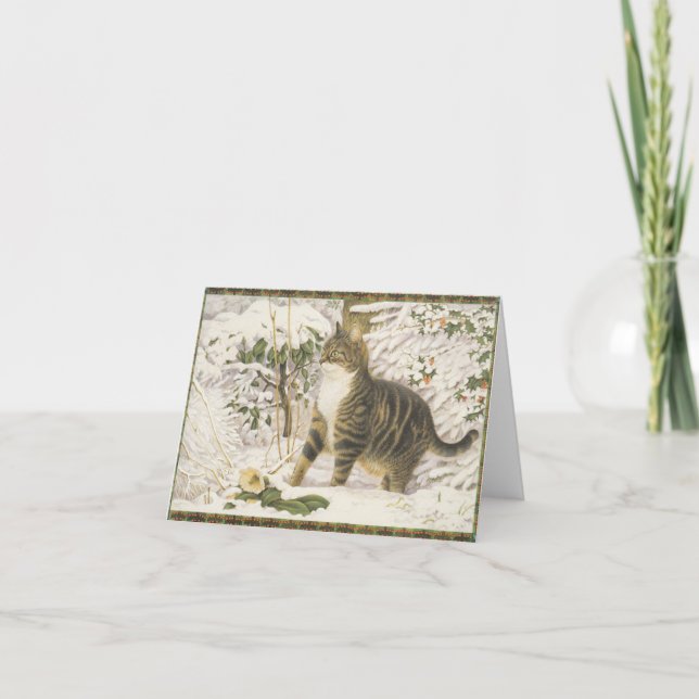 Weihnachtskarten Cat Feiertagskarte (Vorderseite)