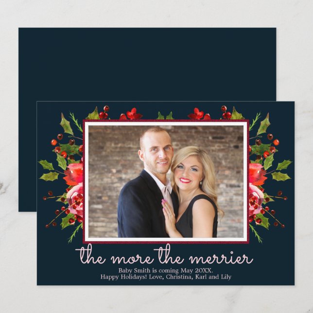 Weihnachtskarten des Heiligen Fotos Einladung (Vorne/Hinten)