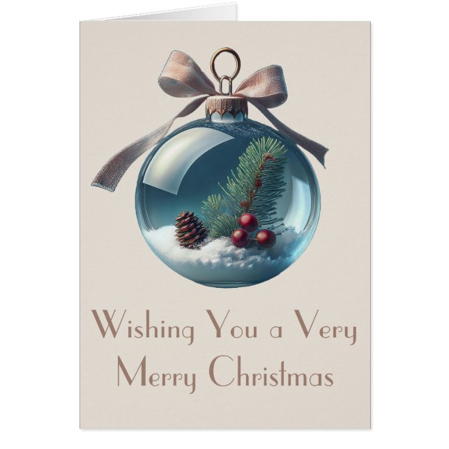 Weihnachtskarten für Bow und Vintage Ornamente (Vorne)