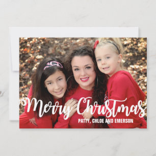 Weihnachtskarten für das personalisierte Foto, rot Feiertagskarte