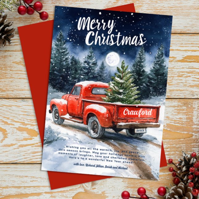 Weihnachtskarten für den Rotlastwagen Feiertagskarte (Fun Country Christmas Card)
