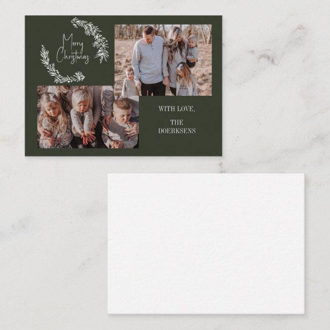 Weihnachtskarten für Familien-Foto Mitteilungskarte (Vorne/Hinten)