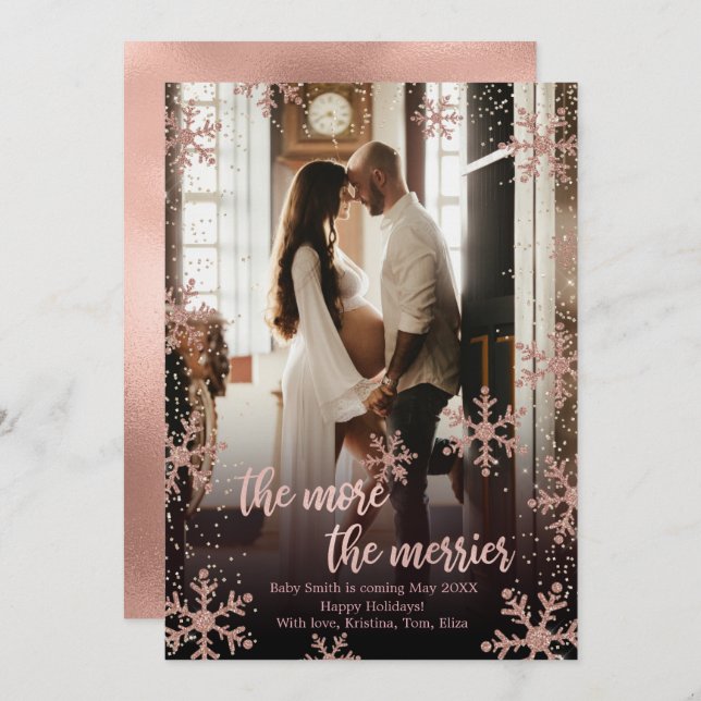 Weihnachtskarten für Fotos Einladung (Vorne/Hinten)