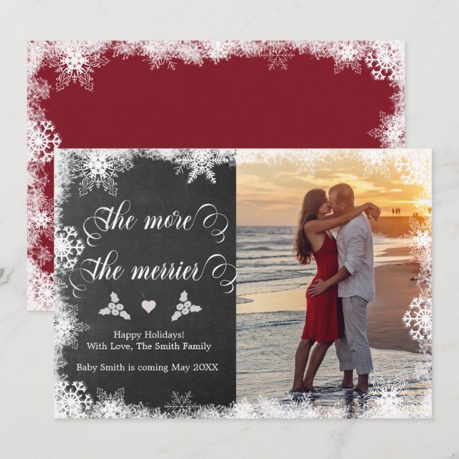 Weihnachtskarten für Snowy Foto Einladung (Vorne/Hinten)