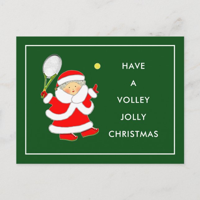 Weihnachtskarten für Tennis Feiertagspostkarte (Vorderseite)