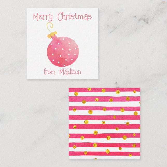 Weihnachtskarten für Wasserfarben Mitteilungskarte (Vorne/Hinten)