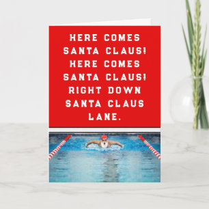 Weihnachtskarten fürs Schwimmen Feiertagskarte