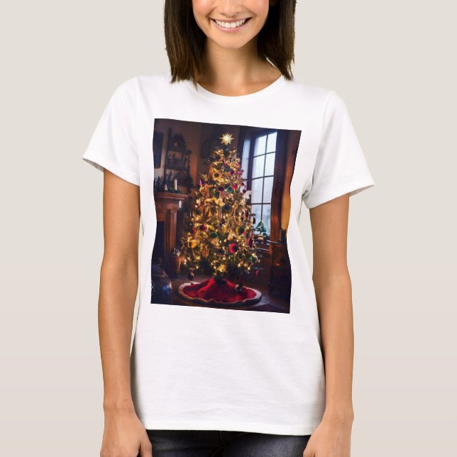 Weihnachtskarten handgefertigter T - Shirt (Vorderseite)