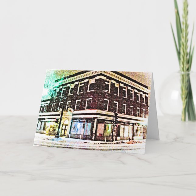 Weihnachtskarten-Hauptstraße (freier Raum) Feiertagskarte (Vorderseite)