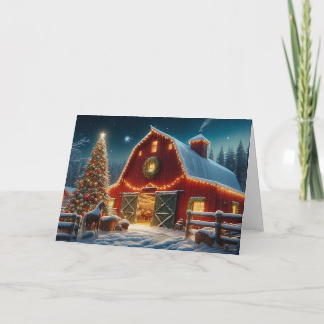 Weihnachtskarten im Landhausstil. Feiertagskarte (Vorderseite)