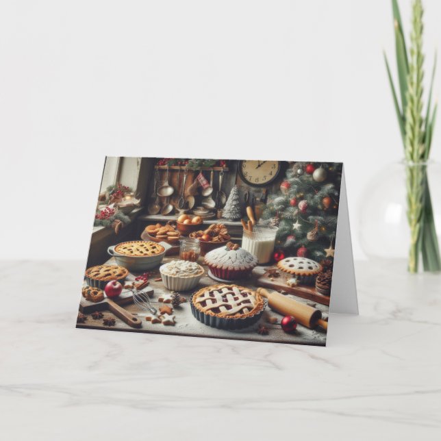 Weihnachtskarten im Landhausstil. Feiertagskarte (Vorderseite)