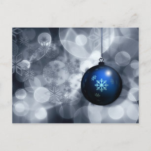 Weihnachtskarten in Silber und Blau Feiertagspostkarte