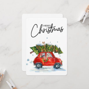 Weihnachtskarten-Jungtiere mit Baum